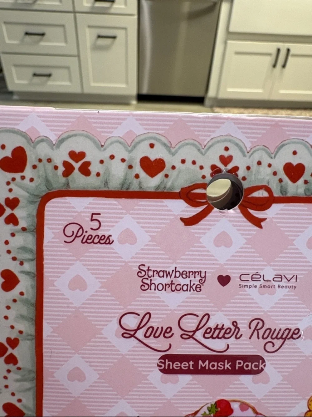 Celavi Love Letter Rouge Strawberry Sheet Mask Pack - Pink